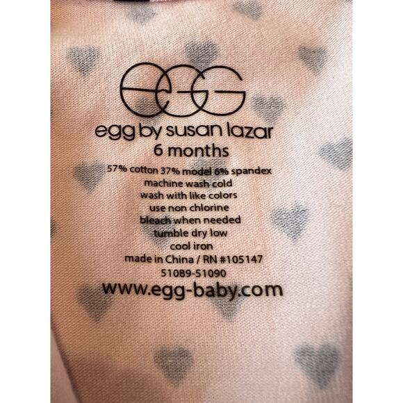 EGG by Susan Lazar Baby 6 Months Sleeveless Ruffled Romper Pink w/Hearts - Picture 4 of 4